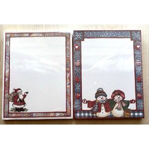 Vtg Main St Press Christmas Note Pad LOT of 2 NIP Sherri Baldwin Snowmen Santa